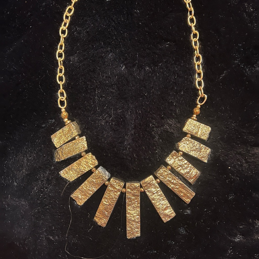 Gold Statement Necklace - image 1